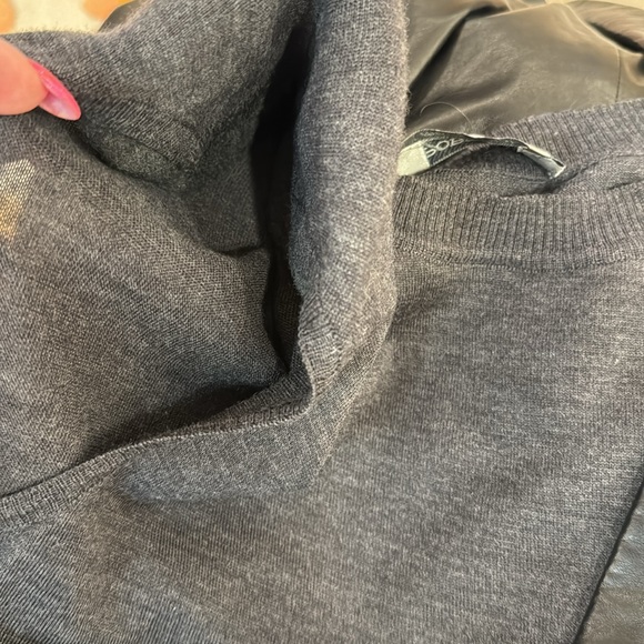 Sportmax defile mixed media wool leather structured dress with shoulderpads IT44 - Picture 13 of 17